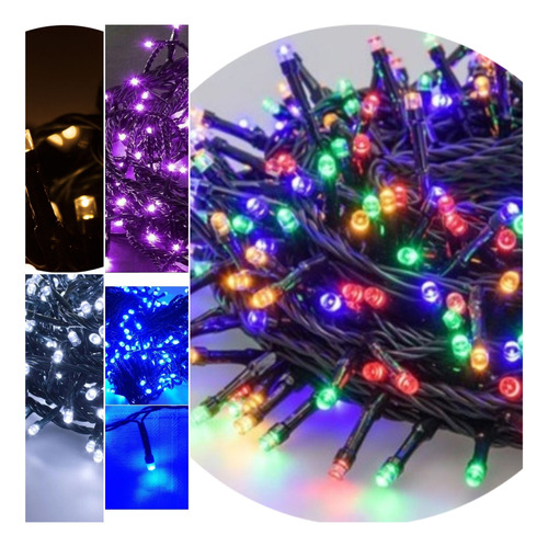 600 Led Luces Navidad Guirnalda 40 Metros Cable Verde