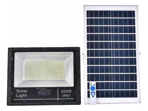 Qp 500w Foco Reflector Solar Exterior Color Negro Luz Blanco Frío