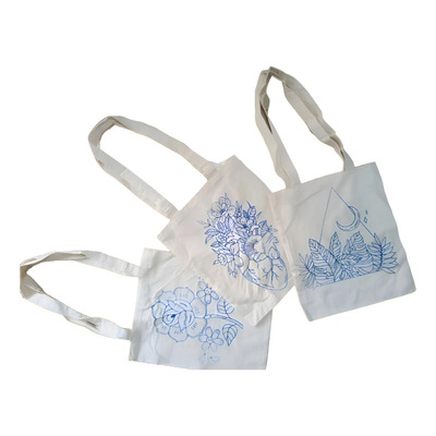 15 Bolsas Tote Bag Manta Algodón 35x40 Cm P/ Bordar O Pintar Manta Diferentes Diseños Para Bordar O Pintar