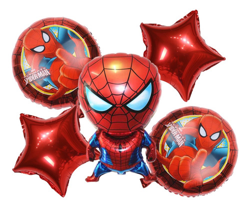 Kit 5 Globos Spiderman Marvel