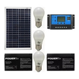 Kit Iluminação Solar Placa 30w+lampada+bateria+controlado