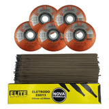 Eletrodo 2.5mm 6013 1kg + 5 Discos Corte Inox/ferro/alumínio