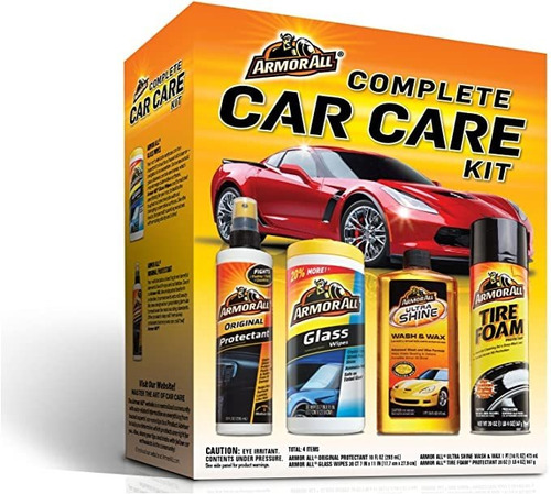 Armor All Lavado De Coches Y Kit De Limpieza (4 Artículos) -