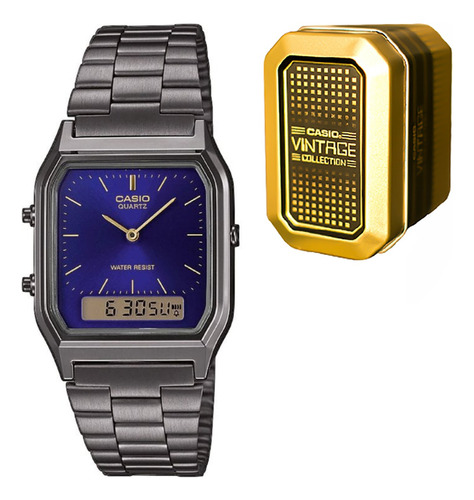 Reloj Casio Vintage Aq 230gg 2adf Acero Analogo Digital