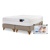 Cama Europea Calma Pocket Flex King + Almohadas Visco