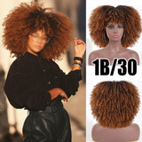 Cabelo Sintético Curtas Afro Franjas Perucas Encaracolado