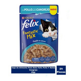 Caja De Alimento Para Gato Felix Pollo Y Salsa Cangrejo 24pz