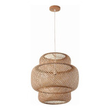 Bamboo Weaving Led Pendant Light, Candelabra Suspended D