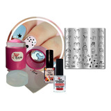 Kit Placa Esmalte Carimbo Para Decoração De Unhas P124 Flork