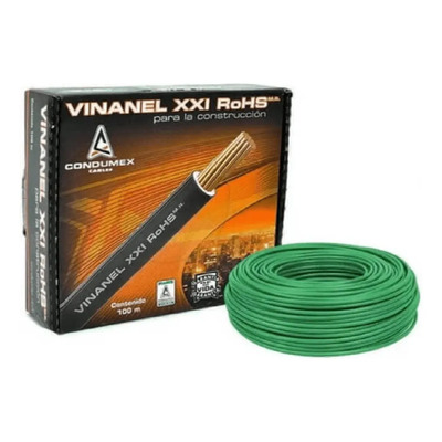 Caja 100 mts de Cable de cobre Condumex Vinanel XXI RoHS Calibre 12 Color Verde 19 Hilos Con Aislamiento THW-LS\u002FTHHW-LS 90°, 600V | Envío gratis
