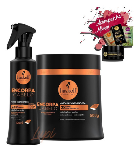 Kit Haskell Encorpa Cabelo Fluido 120ml Mascara 500gr