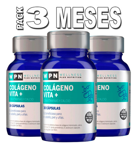 N1 Colágeno Hidrolizado Cápsula 90 Días Vitaminas Calcio Wpn