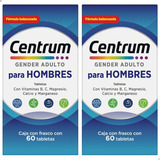 Multivitamínico Centrum Hombre Con Vitamina B Vitamina C Magnesio Calcio Y Manganeso 2 Pack De 60 Tabletas