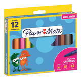 Plumones Gruesos Marcador Lavable Paper Mate Magicolor X12