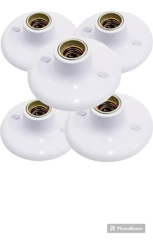 5 Plafons Simples Suporte Lampadas Bocal Ceramico E 27