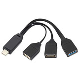 Cable Otg Usb C 3.0 3 En 1 De Aaotokk, Usb Tipo C 3.0 Macho