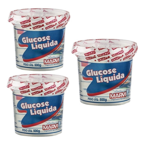Kit 3 Glucose De Milho Líquida Marvi Doce Sorvete Massas 