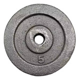 Disco Pesa Fundicion Fitness 5 Kg Mancuerna Barra Pesas 30mm