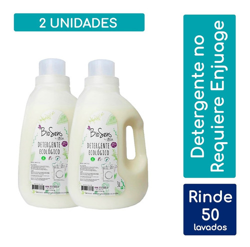 Pack 2 Detergentes Ecológico Sin Enjuague Biosens 3l 
