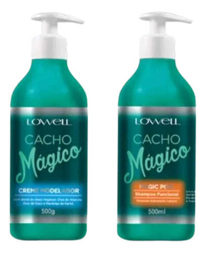  Cacho Magico Shampoo Funcional + Creme Modelador Lowell