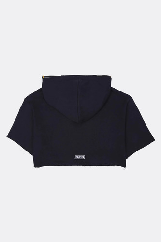 Buzo De Mujer Hoodie Crop Bmb Negro Bomba Aesthetic 