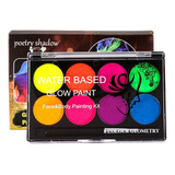 Paleta Arcoiris 8 Colores Para Pintura Corporal Fluorescente