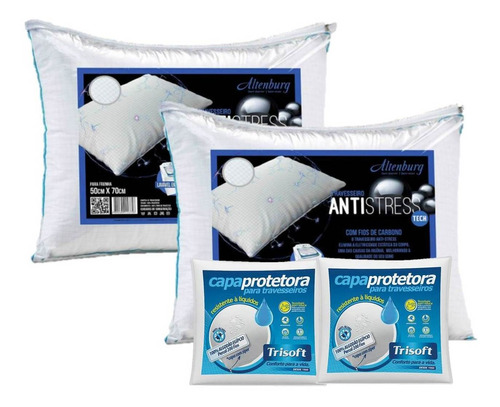 Kit 2 Travesseiros Antistress 50x70cm Com 2 Capas- Altenburg