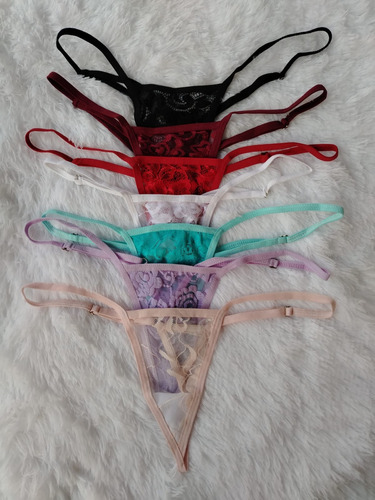 Set X7  Panty De Hilo Sexy En Encaje Graduable