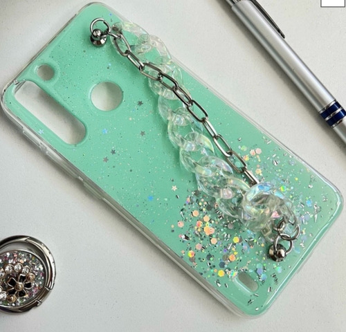 Funda Tpu Con Brillito Con Cadena Para Samsung A10s A20s