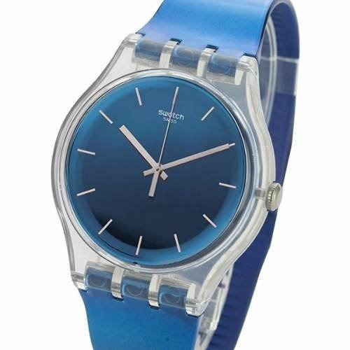 Reloj Swatch  Encrier Suok126 Analogico De Caucho Color Azul