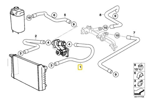 Manguera Superior Radiador Para Bmw Serie 7 E38 740i M62 Foto 2