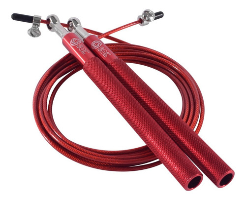 Soga Para Saltar De Acero Speed Rope 100% Rulemanes De Acero Color Rojo