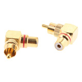 Perfect 2 Adaptadores Rca De Ángulo Recto Macho A Hembra De