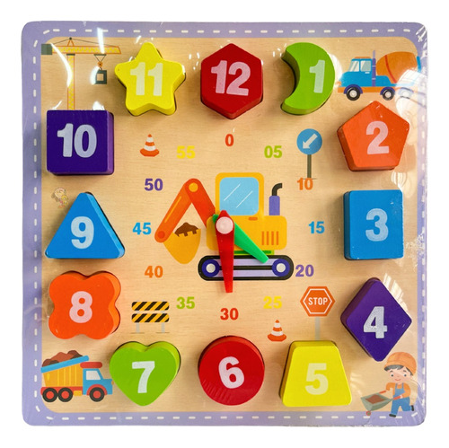 Juego Didáctico Madera Encastre Reloj Didáctico Infantil