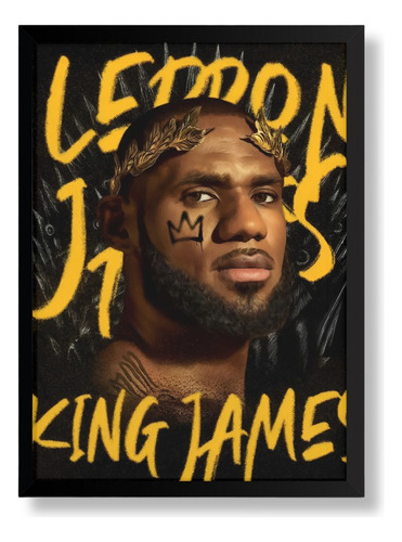 Quadro Lebron James King James Nba Decorativo A3 35x45cm