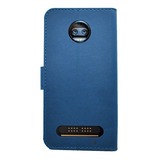 Funda Tipo Cartera Lujo Premier Diary Motorola Moto Z2 Force Color Azul
