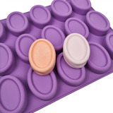 Forma De Silicone Sabonete Oval 15 Cavidades Saboaria