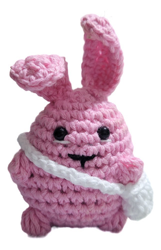 Amigurumi Conejo Rosa Con Bolsita Chrochet Tejido A Mano