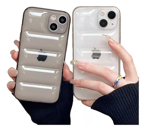 Funda Pufer Para iPhone 11 12 13 14 15 Pro Max Transparente