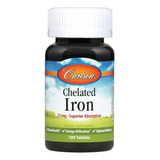 Carlson Labs Chelated Iron 27mg Absorción Super 100 Tabs Sabor Sin Sabor