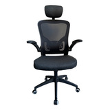 Silla Ejecutiva Basculante Con Brazos Abatibles Base Nylon Negro Paño