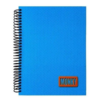 Cuaderno Monky Profesional 200 Hojas Cuadro Chico Pasta Dura Espiral Azul | MercadoLibre