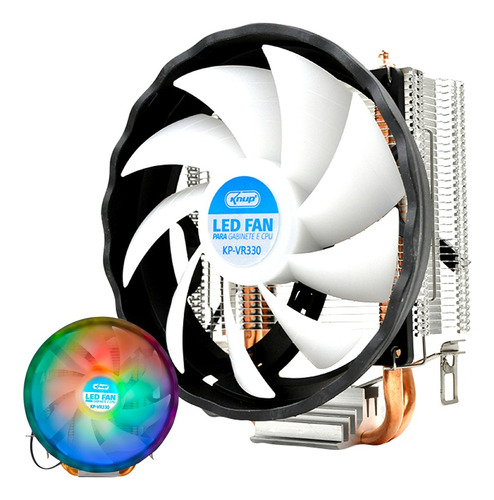 Cooler Processador Rgb Intel 1150 1151 1155 1200 Amd Am4 Am5