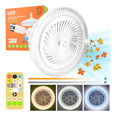Foco Led 35w Lampara Ventilador Efecto Cristal Dimeable Luz Blanco frio\u002FNatural\u002FCálido Con Control remoto Abanico Elegante | MercadoLibre