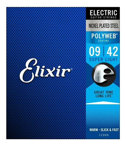 Elixir 12000 Cuerdas Para Guitarra Eléctrica (.009-.042)