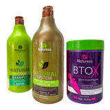 Pack Alisado Biotina 1000ml + Btox Blond 1000g - Natureza