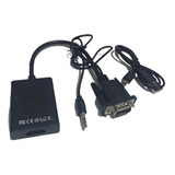 Adaptador Cabo Conversor Vga Macho Para Hdmi Fêmea 1080p