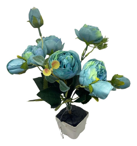 Mata Artificial Rosas Azul Flor Decoración Centro Mesa