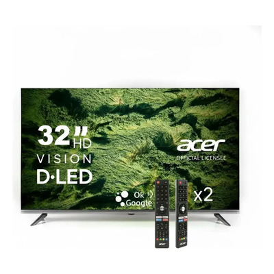 Smart Tv Pantalla Acer 32 Pulgadas Dled hd Android Tv Con Ok Google, Dolby Audio, Televisión, Bluetooth, Hdmi, Wi-fi, 2 Controles Incluidos | Envío gratis