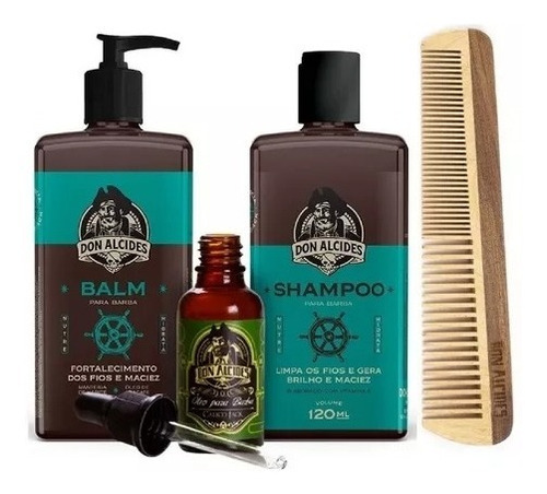 Kit Calico Jack Shampoo, Balm, Óleo E Pente Don Alcides